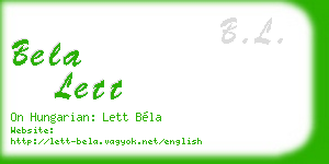 bela lett business card