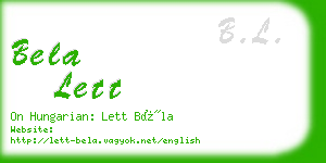 bela lett business card